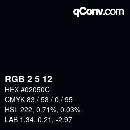 Color code: RGB 2 5 12 | qconv.com