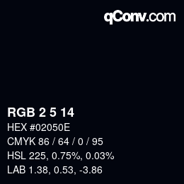 Color code: RGB 2 5 14 | qconv.com