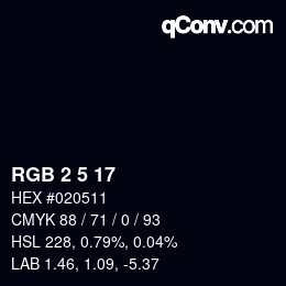 Color code: RGB 2 5 17 | qconv.com
