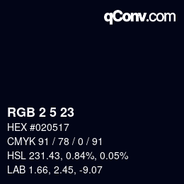 Color code: RGB 2 5 23 | qconv.com