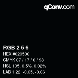Color code: RGB 2 5 6 | qconv.com