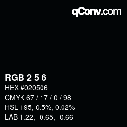 Color code: RGB 2 5 6 | qconv.com