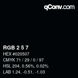 カラーコード: RGB 2 5 7 | qconv.com