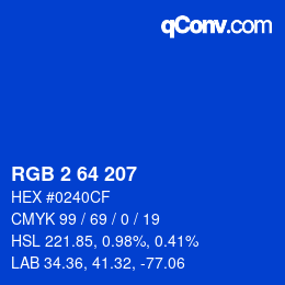 Color code: RGB 2 64 207 | qconv.com