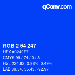 Color code: RGB 2 64 247 | qconv.com