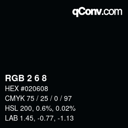 Farbcode: RGB 2 6 8 | qconv.com