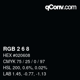 Farbcode: RGB 2 6 8 | qconv.com