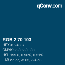 Color code: RGB 2 70 103 | qconv.com
