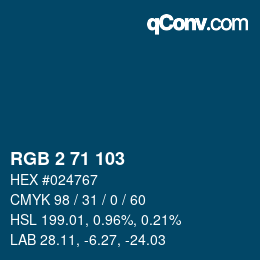 Color code: RGB 2 71 103 | qconv.com