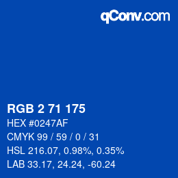 カラーコード: RGB 2 71 175 | qconv.com