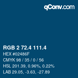 カラーコード: RGB 2 72.4 111.4 | qconv.com