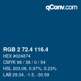 カラーコード: RGB 2 72.4 116.4 | qconv.com