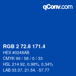 カラーコード: RGB 2 72.8 171.4 | qconv.com