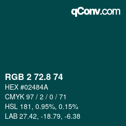 カラーコード: RGB 2 72.8 74 | qconv.com