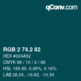 カラーコード: RGB 2 74.2 82 | qconv.com