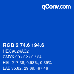 カラーコード: RGB 2 74.6 194.6 | qconv.com