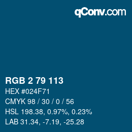 Color code: RGB 2 79 113 | qconv.com