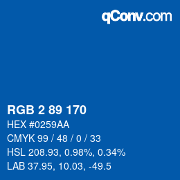 Color code: RGB 2 89 170 | qconv.com