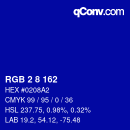 Color code: RGB 2 8 162 | qconv.com