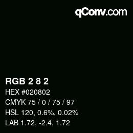 Farbcode: RGB 2 8 2 | qconv.com