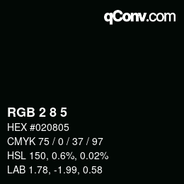 Farbcode: RGB 2 8 5 | qconv.com