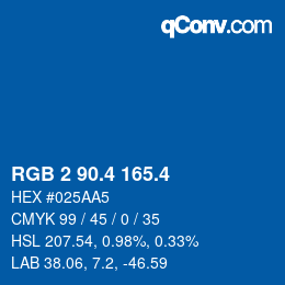 カラーコード: RGB 2 90.4 165.4 | qconv.com