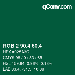 カラーコード: RGB 2 90.4 60.4 | qconv.com