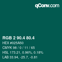 カラーコード: RGB 2 90.4 80.4 | qconv.com