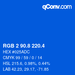 カラーコード: RGB 2 90.8 220.4 | qconv.com