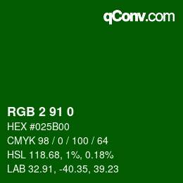 Color code: RGB 2 91 0 | qconv.com