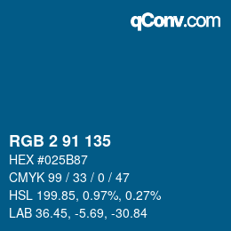 Color code: RGB 2 91 135 | qconv.com