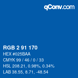 Color code: RGB 2 91 170 | qconv.com