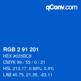 Color code: RGB 2 91 201 | qconv.com
