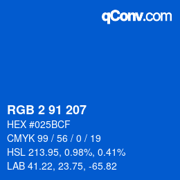 Color code: RGB 2 91 207 | qconv.com
