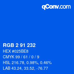 Color code: RGB 2 91 232 | qconv.com