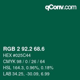 カラーコード: RGB 2 92.2 68.6 | qconv.com