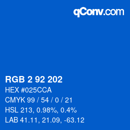颜色代码: RGB 2 92 202 | qconv.com