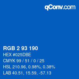 Color code: RGB 2 93 190 | qconv.com
