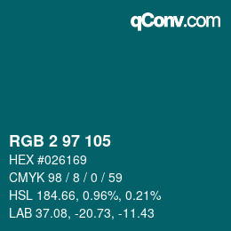 颜色代码: RGB 2 97 105 | qconv.com