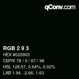 颜色代码: RGB 2 9 3 | qconv.com