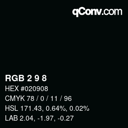 カラーコード: RGB 2 9 8 | qconv.com