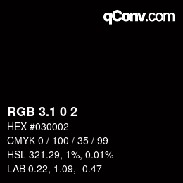 カラーコード: RGB 3.1 0 2 | qconv.com