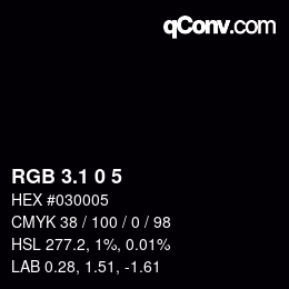 カラーコード: RGB 3.1 0 5 | qconv.com