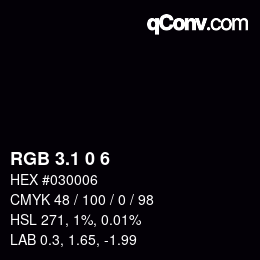 カラーコード: RGB 3.1 0 6 | qconv.com