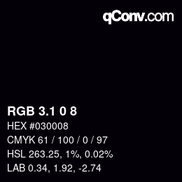 カラーコード: RGB 3.1 0 8 | qconv.com