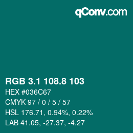 Code couleur: RGB 3.1 108.8 103 | qconv.com
