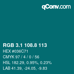 Farbcode: RGB 3.1 108.8 113 | qconv.com