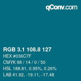 Farbcode: RGB 3.1 108.8 127 | qconv.com
