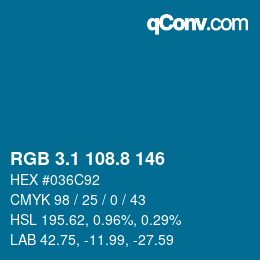 Color code: RGB 3.1 108.8 146 | qconv.com
