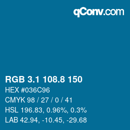 Color code: RGB 3.1 108.8 150 | qconv.com